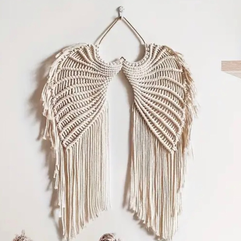 Angel Wings Boho Macramé Wall Hanging, Small - Picture 4 of 12